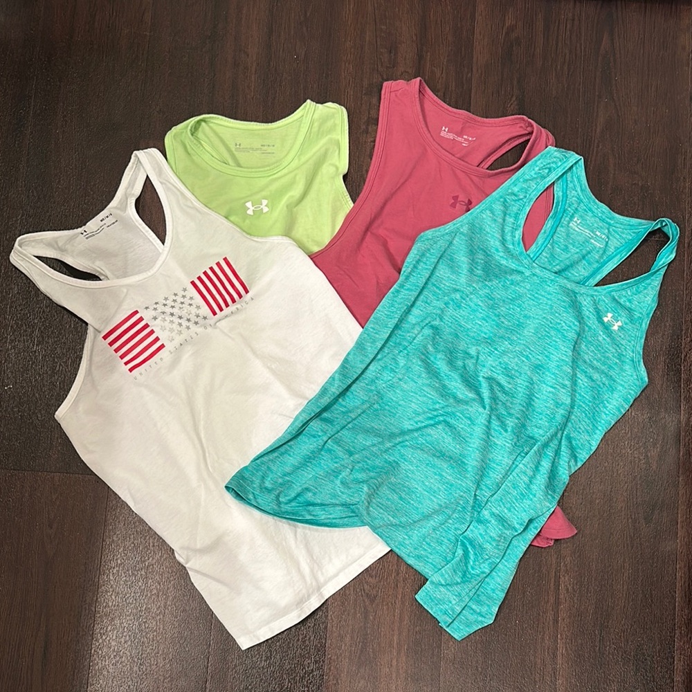 Under Armour Women's Tank Tops - White, Green, Pink, Blue